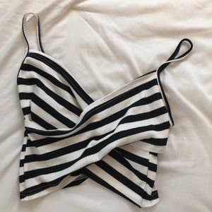 NWT Criss-Cross Cropped Striped Tank Top
